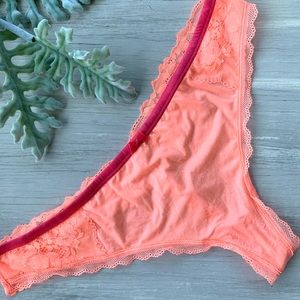Victoria's secret coral lace thong BB-104